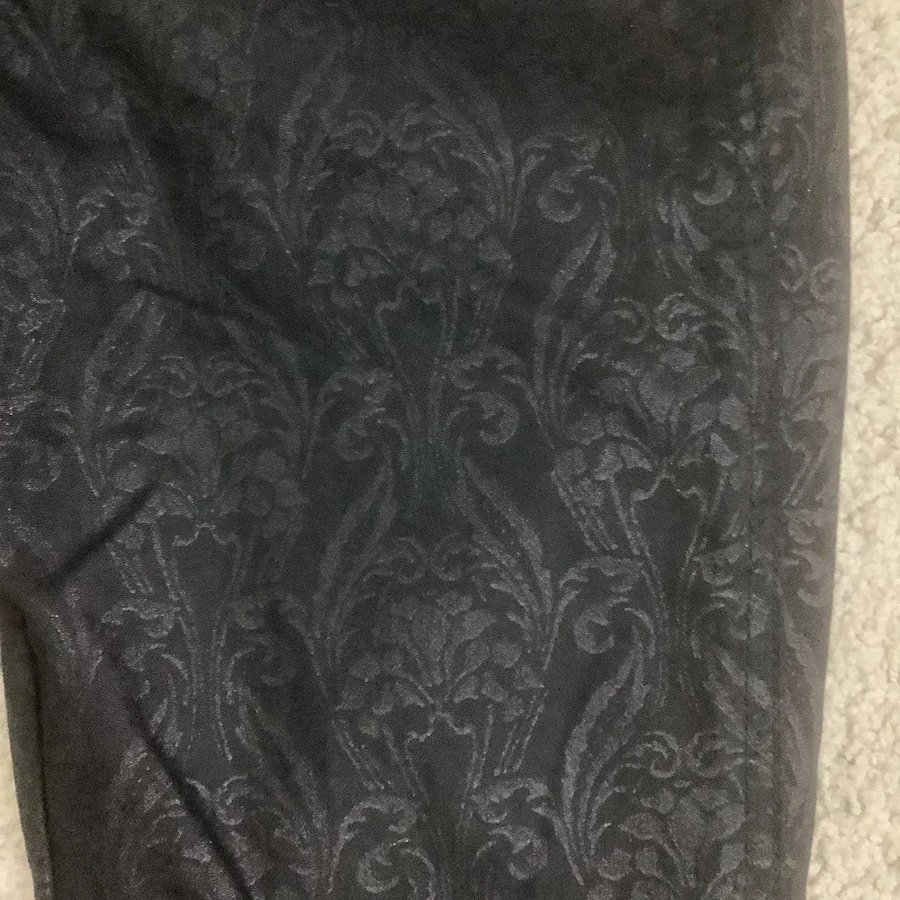 Tory Burch Honour Floral Lattice Jeans Pants‎ Black